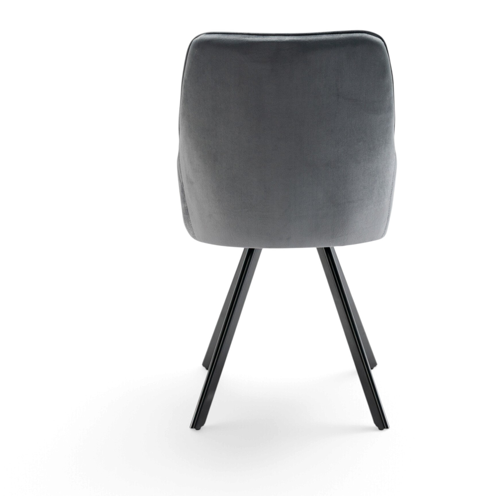Set di 2 sedie TOLEDO in tessuto effetto velluto grigio e gambe nere