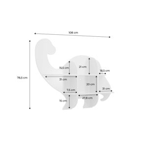 Etagère murale dinosaure 5 espaces de rangement BRACHI