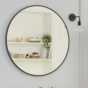 Miroir rond Silhouette noir satiné