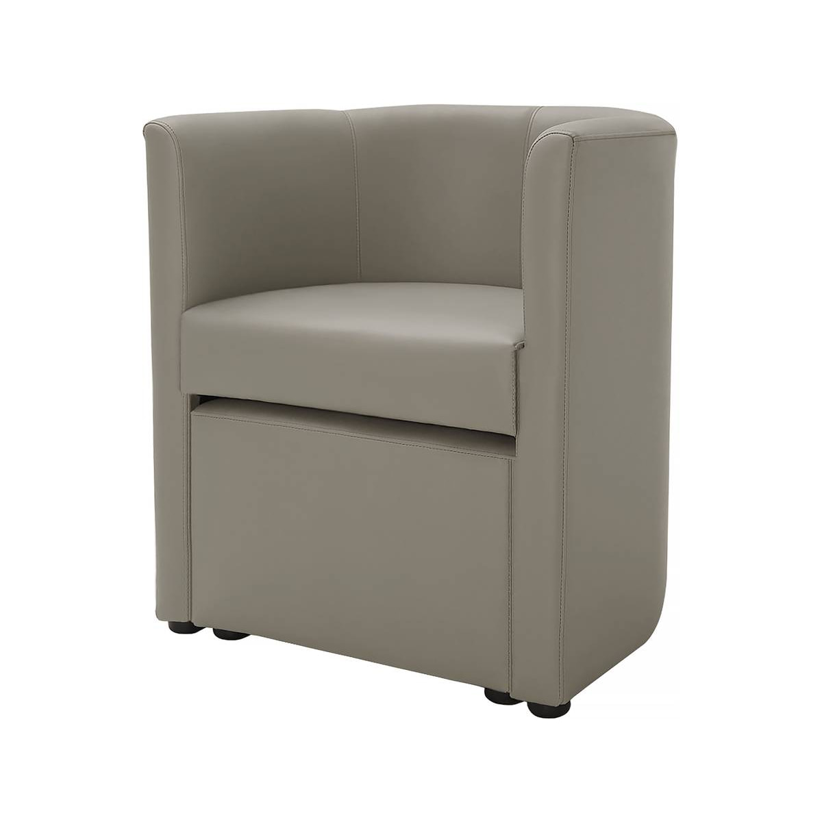 Fauteuil + pouf "Basma" - 64 x 58 x 70 cm - Gris clair