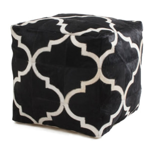 Pouf Eclipse 300 in pelle nera 45x45 cm