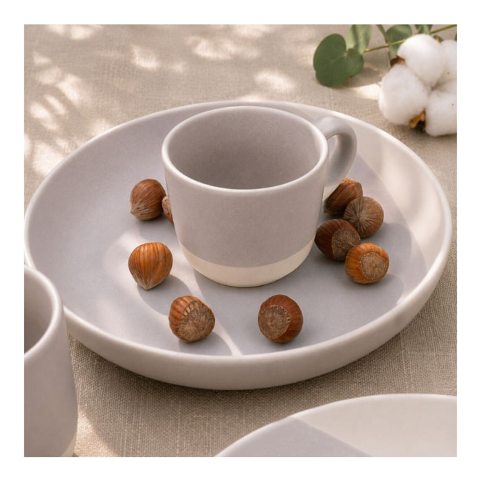 Lot de 6 assiettes creuses, TERRE DE SIENNE