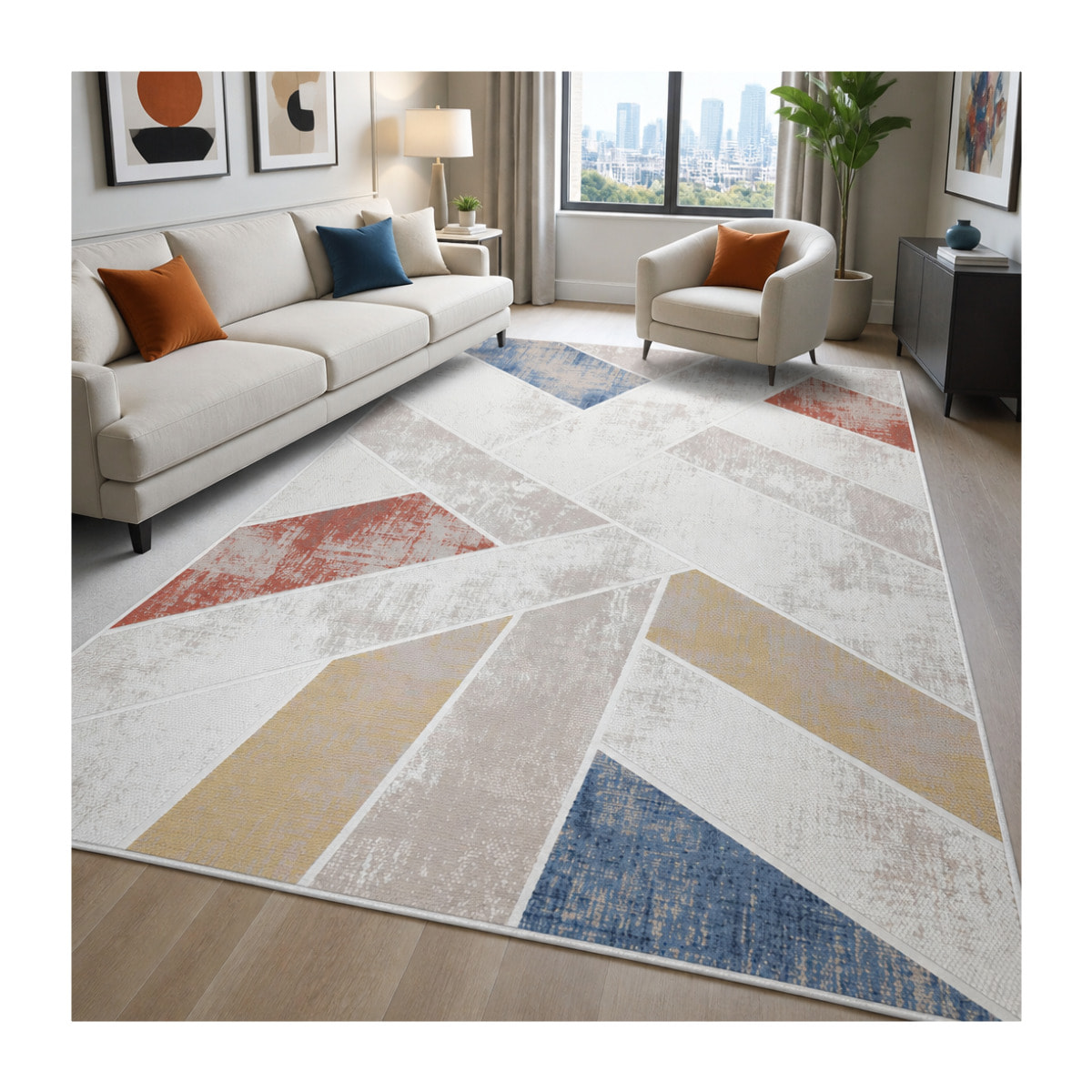 Tapis salon, motif géométrique, NAJA
