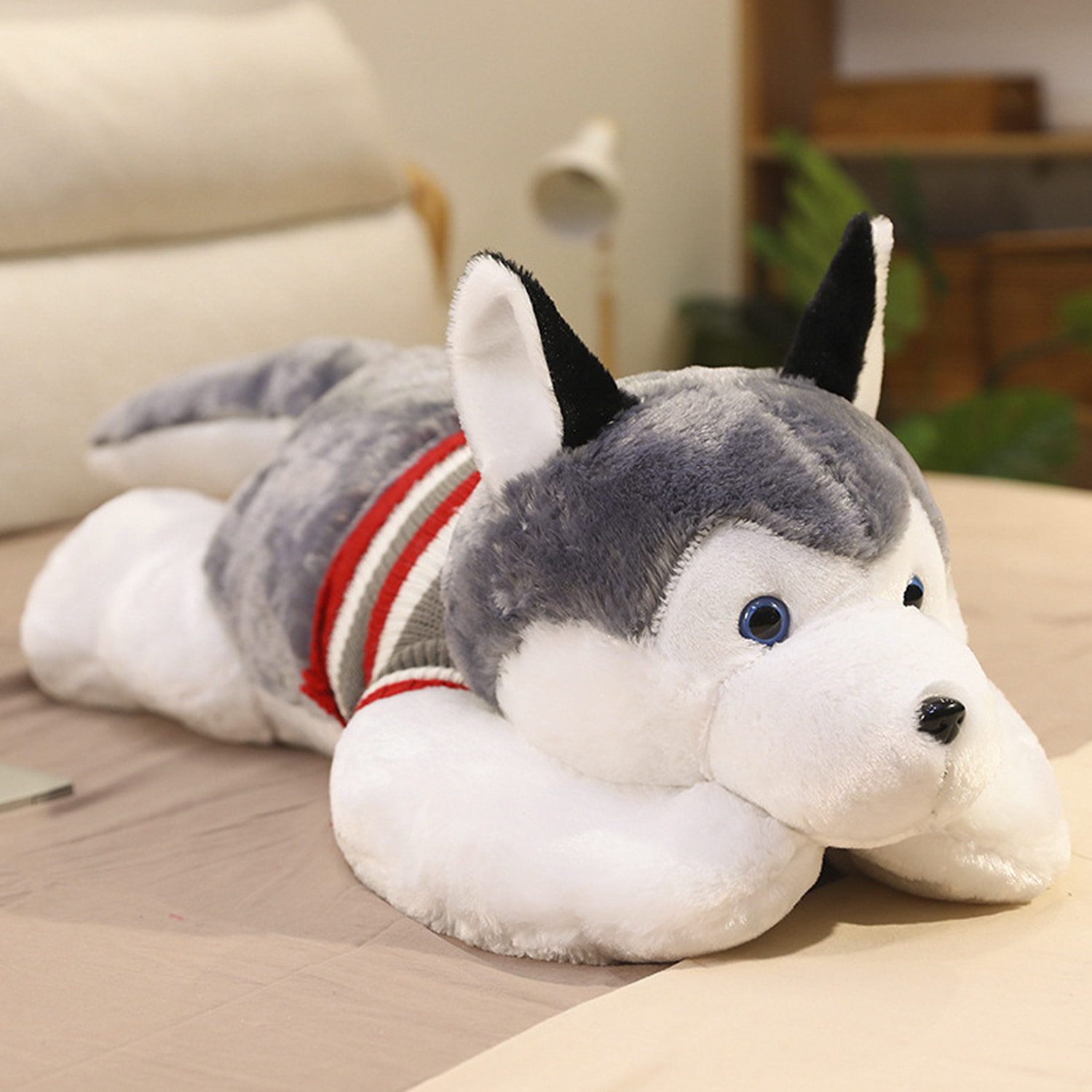 Cuscino extra-morbido e soffice design Husky 100cm.