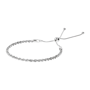 Bracciale con Catena Corda in Argento 925 placcato Platino