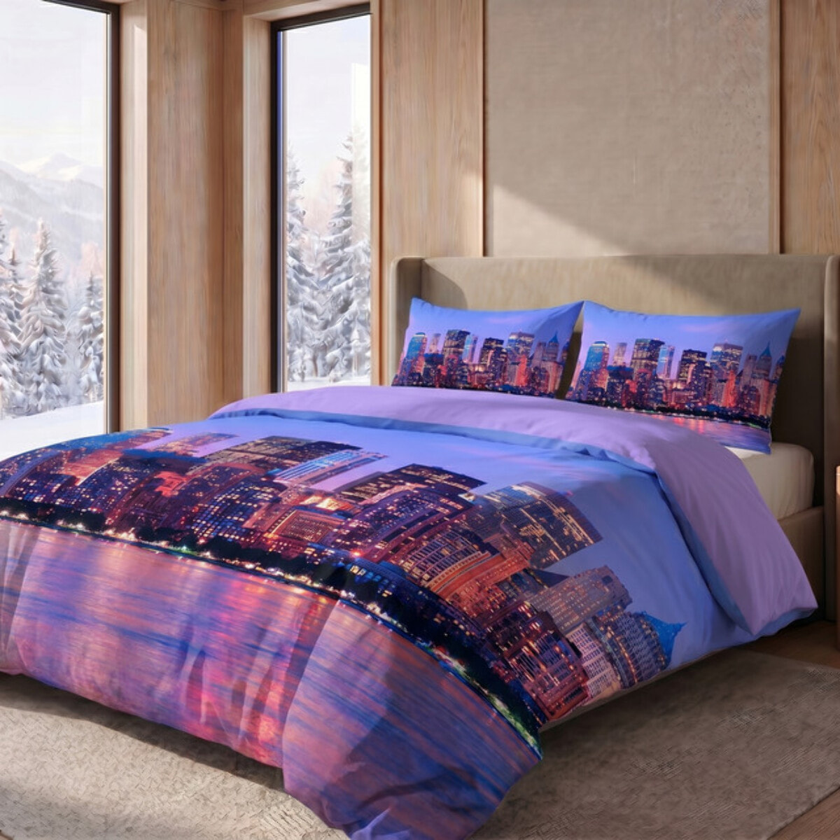 Parure Copripiumino in 100% Cotone con Federe Coordinate, Morbida e Traspirante, Certificata OEKO-TEX, Fantasie Moderne per Camera da Letto