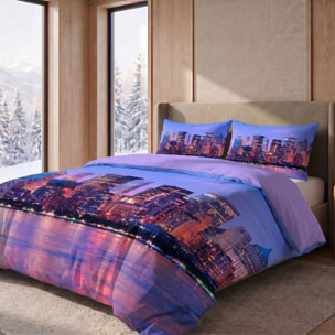 Parure Copripiumino in 100% Cotone con Federe Coordinate, Morbida e Traspirante, Certificata OEKO-TEX, Fantasie Moderne per Camera da Letto