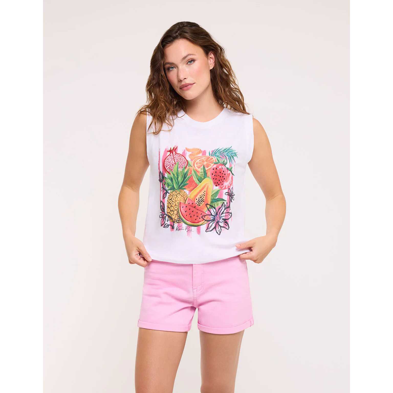 Camiseta Frutas Pedrería Blanco - Kitaya