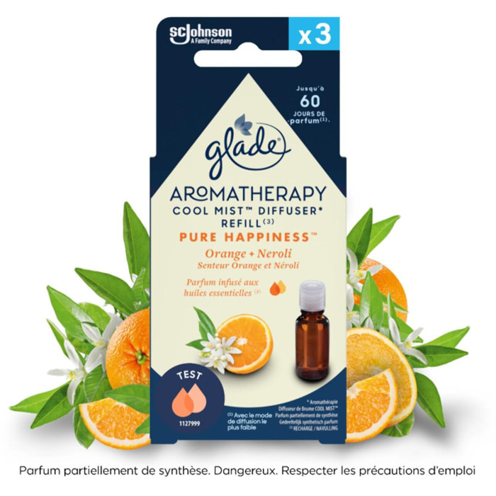Glade® Aromatherapy - 3 recharges PURE HAPPINESS™ Orange & Néroli