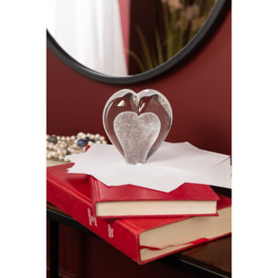 J-Line presse-papier Coeur - verre - blanc - small