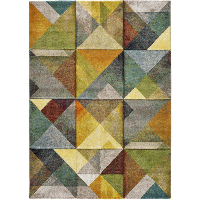 Alfombra geomÃ©trica Matrix multicolor, varias medidas disponibles