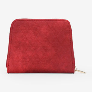 Monedero rojo con cremallera y logo