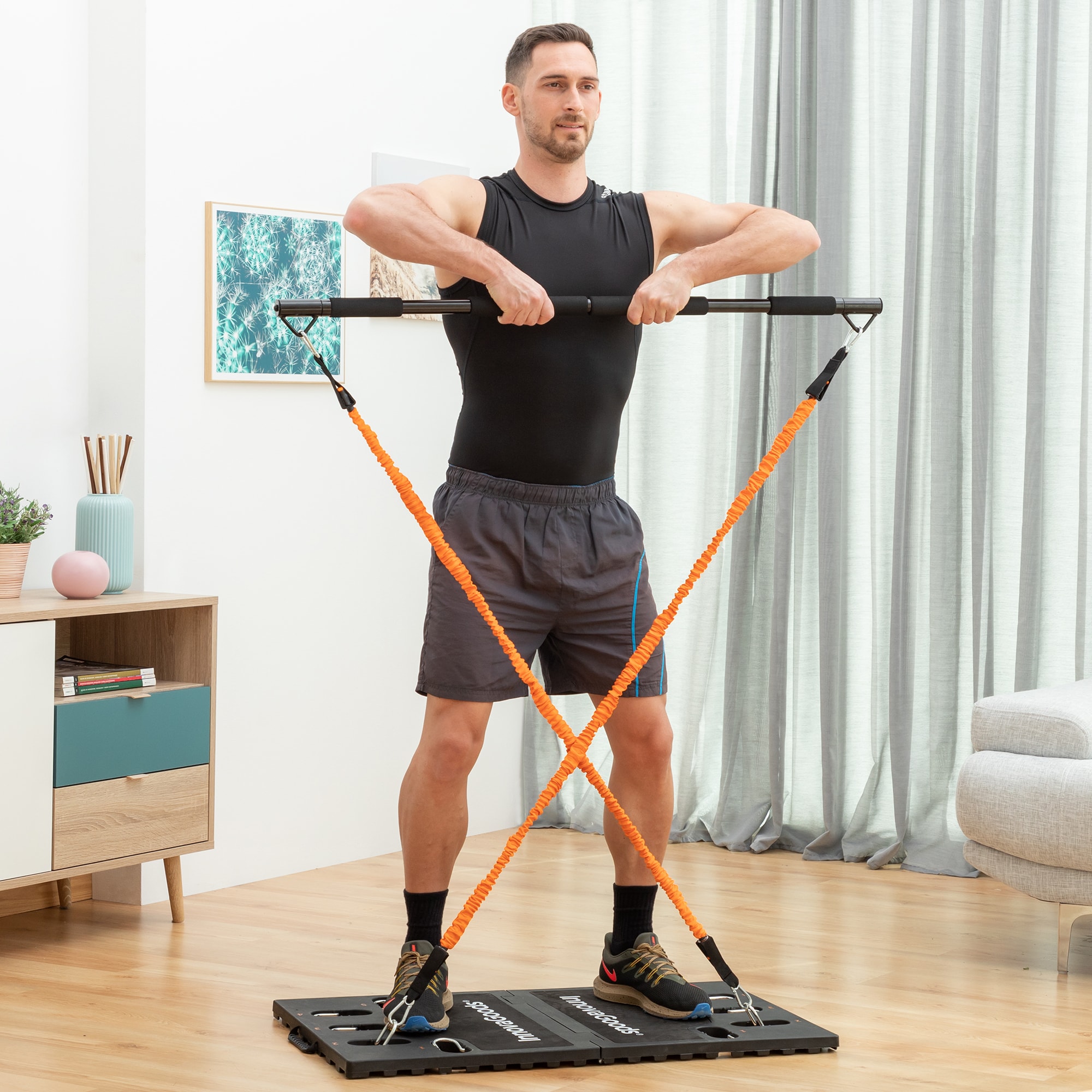 Sistema di Allenamento Integrale Portatile Gympak Max - Nero e Arancione - 57x48x120 cm