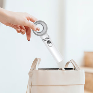 Ventilatore portatile senza pale con 5 livelli di velocità e schermo LCD.