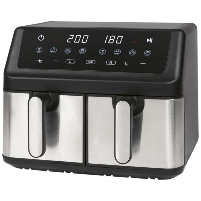 Friteuse à air chaud Air fryer double panier 9L Inox Proficook PC-FR1296H-Inox