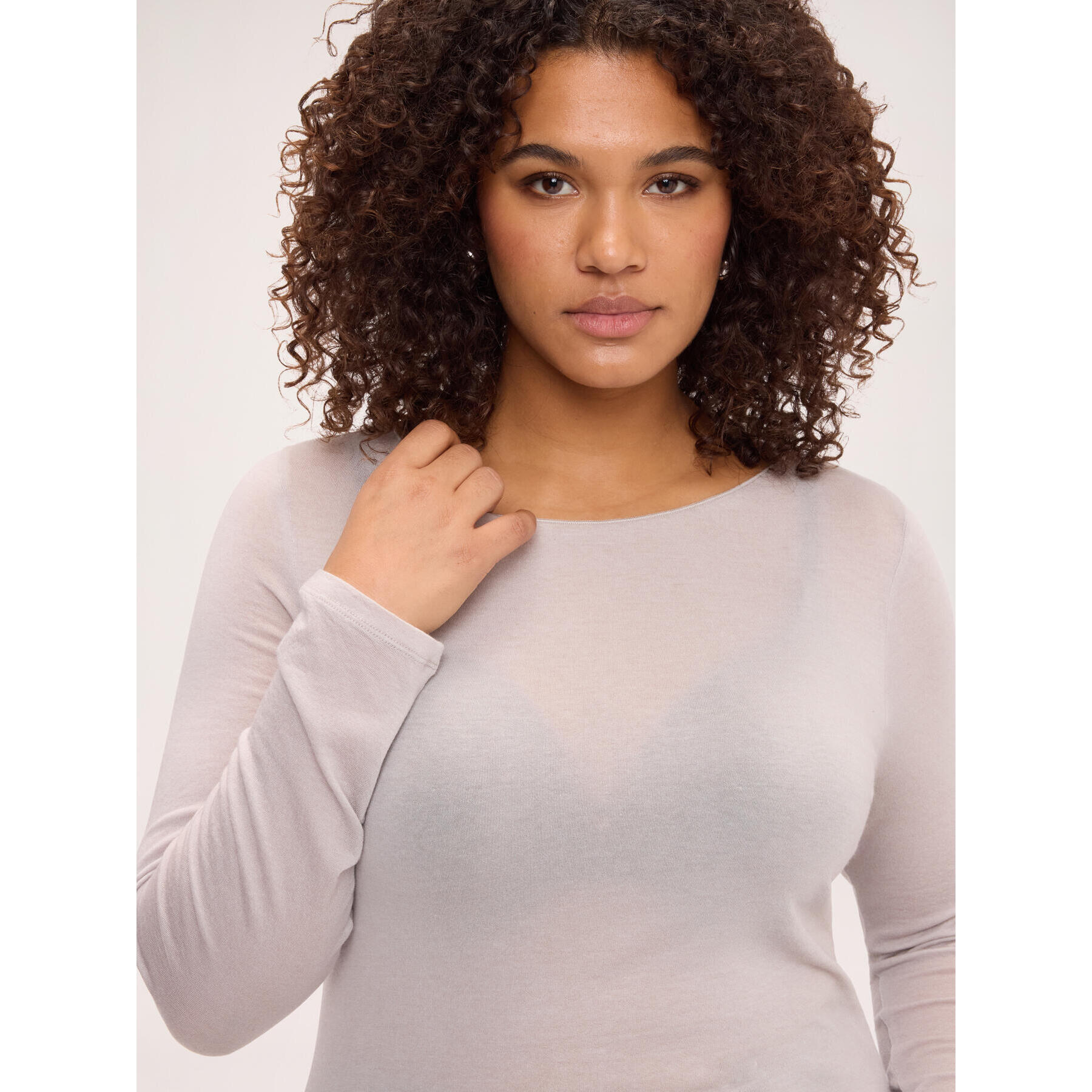 Fiorella Rubino - Maglia second skin in misto cashmere - Beige
