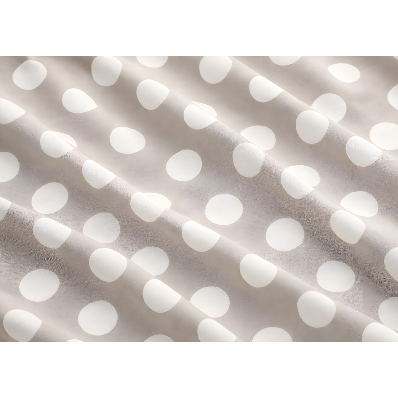 Parure Copripiumino 100% Cotone Made In Italy Disegno Pois Beige