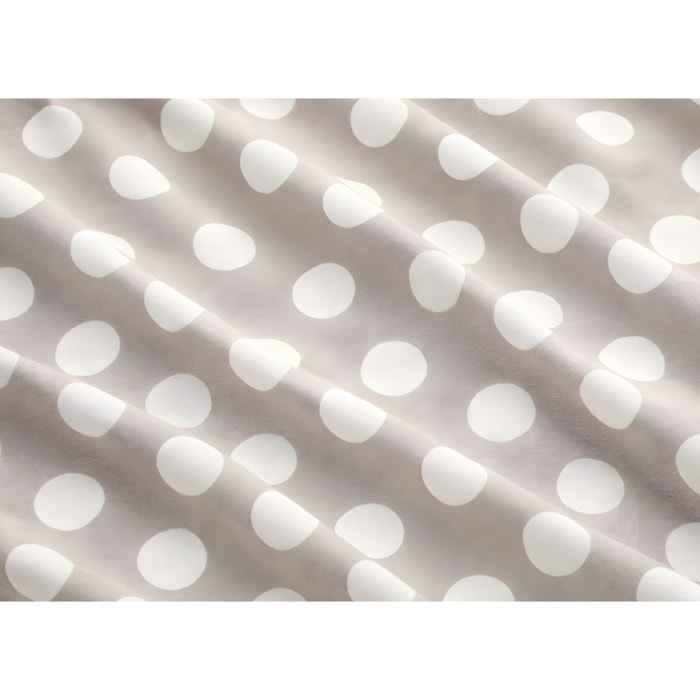 Parure Copripiumino 100% Cotone Made In Italy Disegno Pois Beige