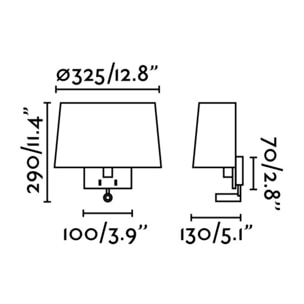 VOLTA Lampada da parete nera con lettore LED