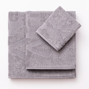 Set 6 de toallas de baño calavera (2x tocador 30x50cm + 2x manos 50x90cm + 2x baño 70x140cm) 100%algodón gris scalpers home