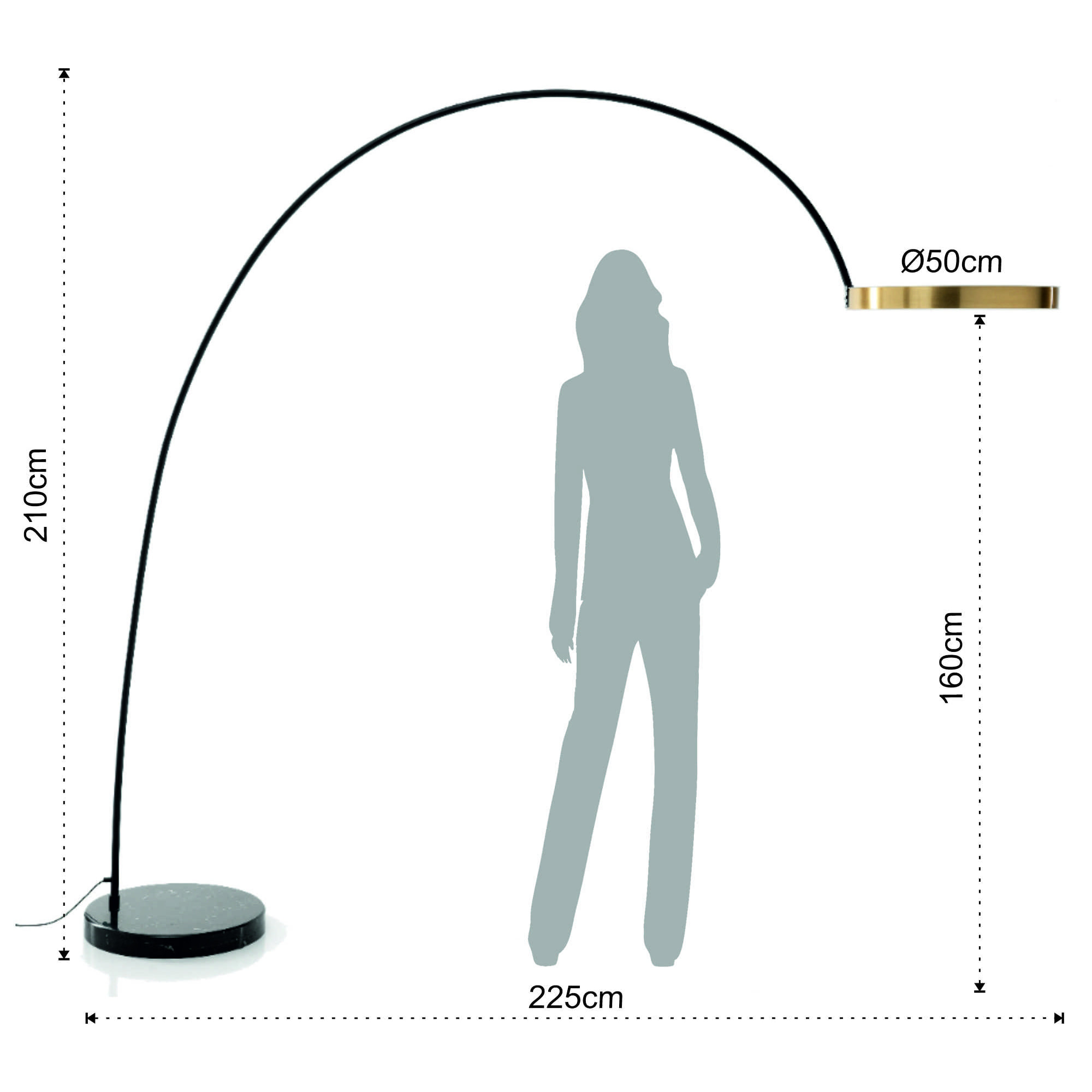 Tomasucci Lampadaire arc HALO Noir