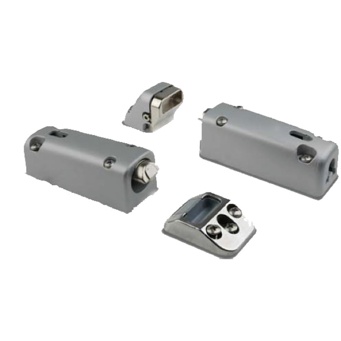 Kit de penes haut et bas FAPIM avec gache 8401 gris 9006 pour crémone pompier Panama - 8401-G5