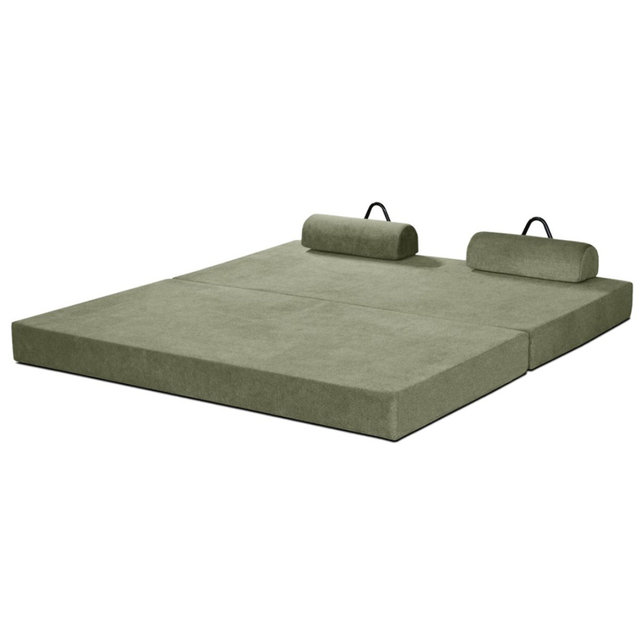 Astral - Canapé 3 places convertible en velours texturé - Vert