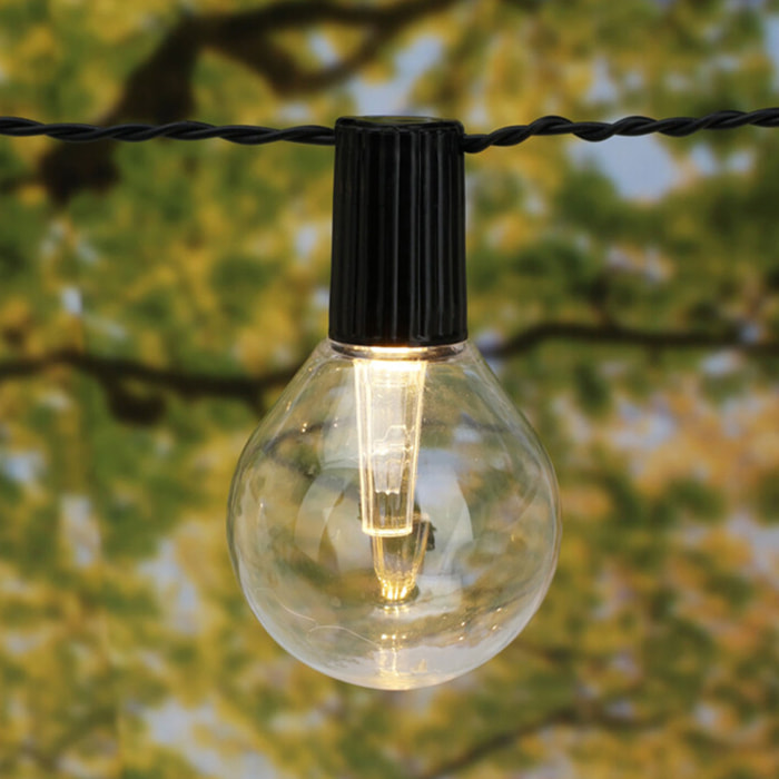 Guirnalda de luces led con bombillas, funciona con pilas - incluye temporizador