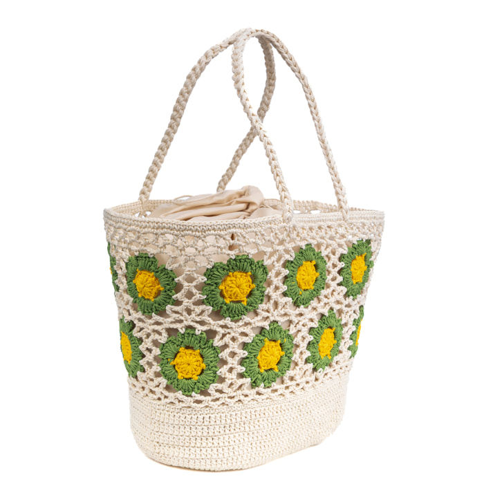 Belbo Bolso de hombro Mujer. Fabricaco en algodón tejido artesanal a mano.