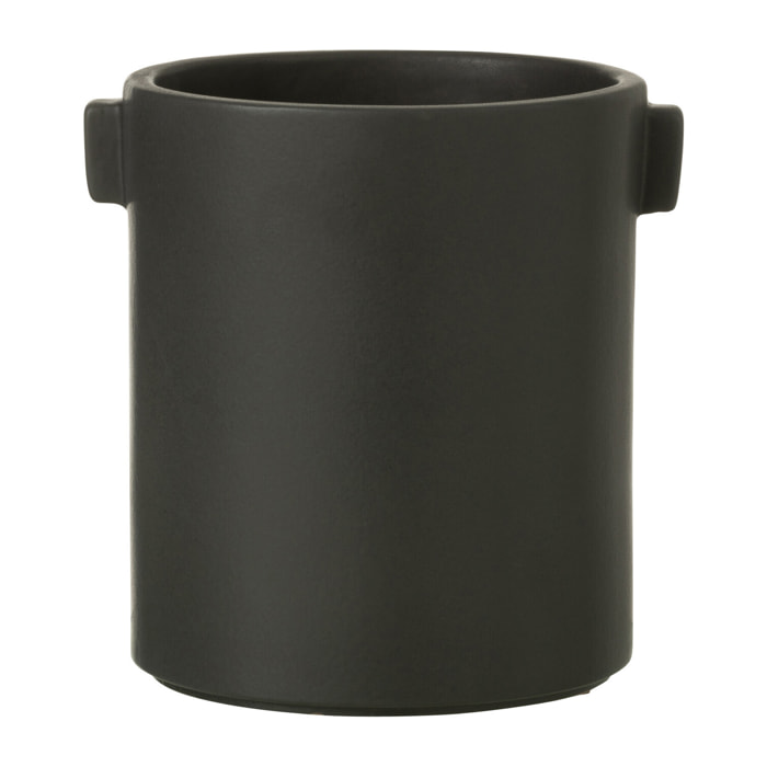 J-Line cache-pot Anse - pierre - noir - Ø 14 cm