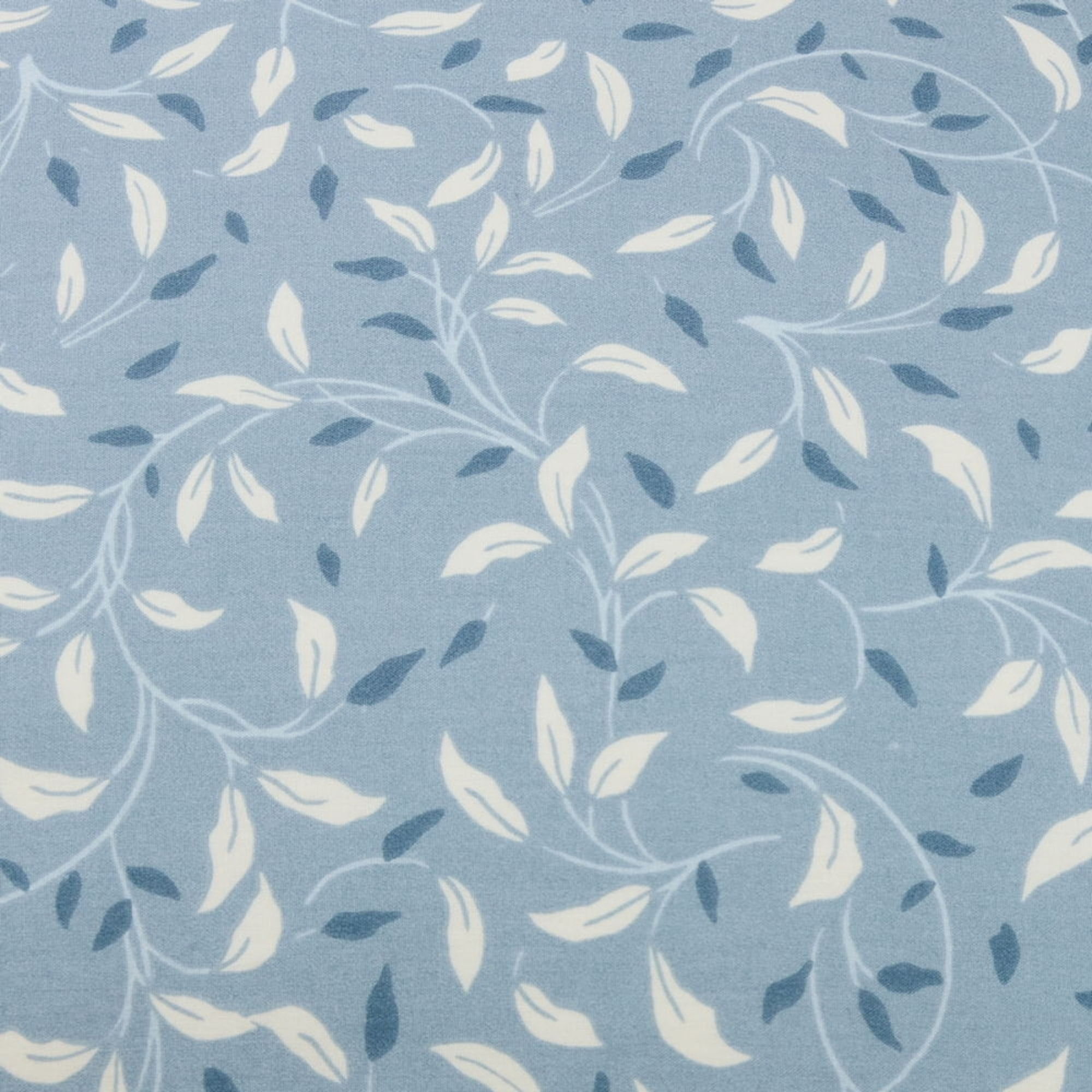 Funda cojín hojas reversible Resoja color azul 100% Algodón percal