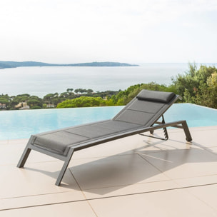 Transat "Allure" poivre & graphite 2 roues en aluminium traité époxy