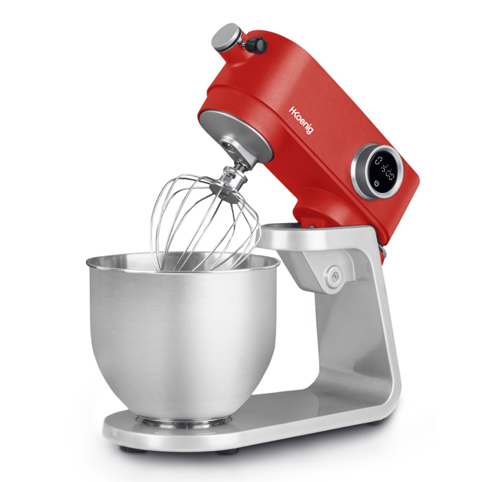 Robot de cocina multifunción 5L KM124 en acero INOX Rojo