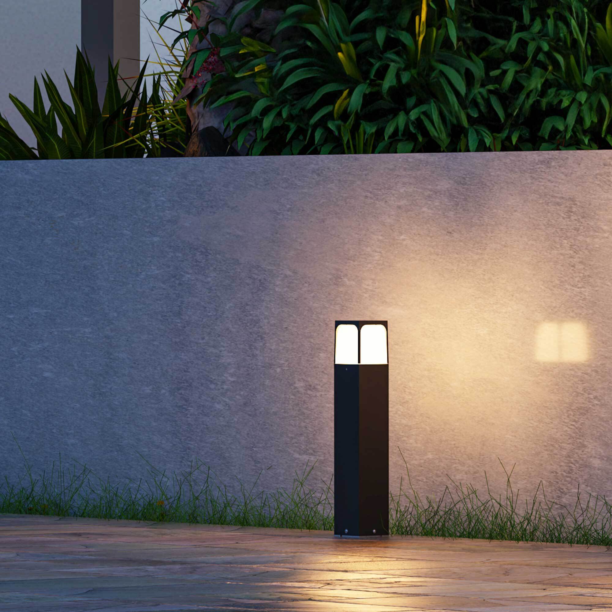 FORLIGHT Veta baliza exterior negra para bombilla E27