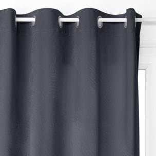 Rideau occultant "Dolce" velours gris ardoise 140x260cm