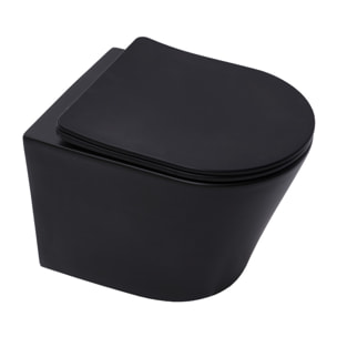 Pack WC Bâti-support Rapid SL + Cuvette SAT noire mat + Abattant frein de chute + Plaque Chrome