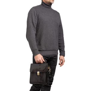 Borsa a tracolla  da uomo In Vera pelle Made in Italy 26x23,5x9 cm