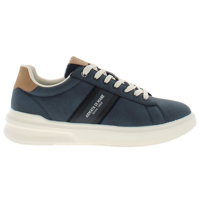 Armata di Mare Scarpe Uomo Court Sneakers Stringate con Soletta Rimovibile in Memory Foam AMU 1D931 Navy