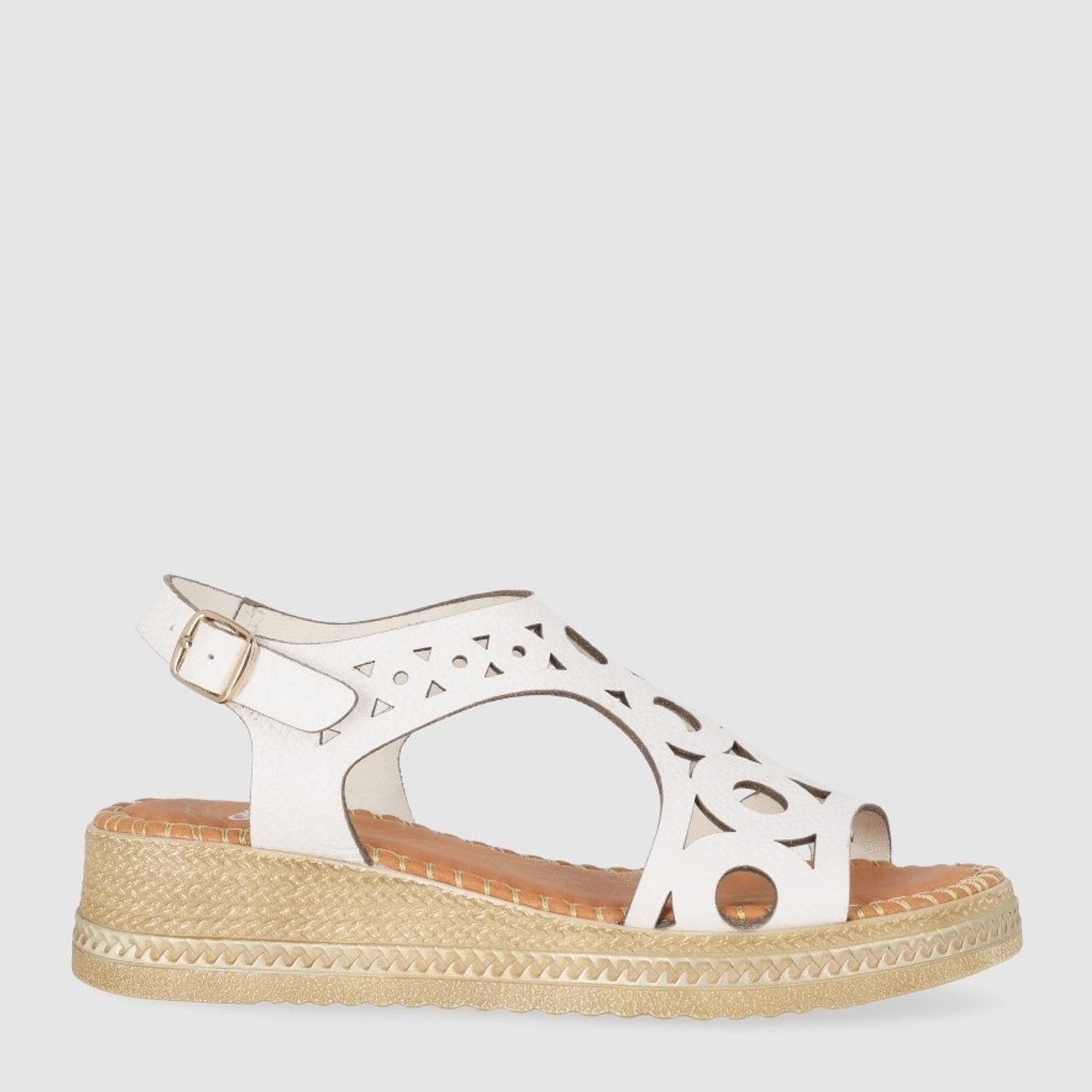 Sandalias de Piel - Blanco - Tacón: 5 cm