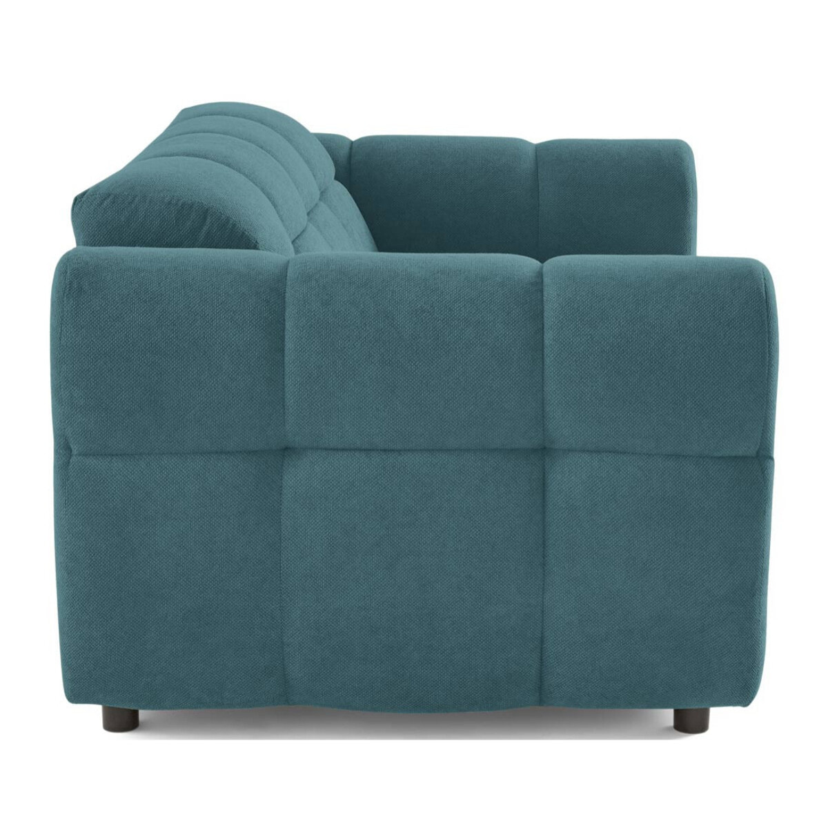 Ray - canapé droit 2 places en tissu texturé - Bleu grisé