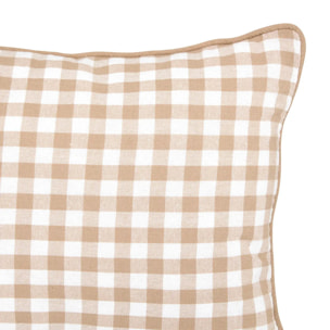 Coussin Groove 50x30cm vichy beige lin