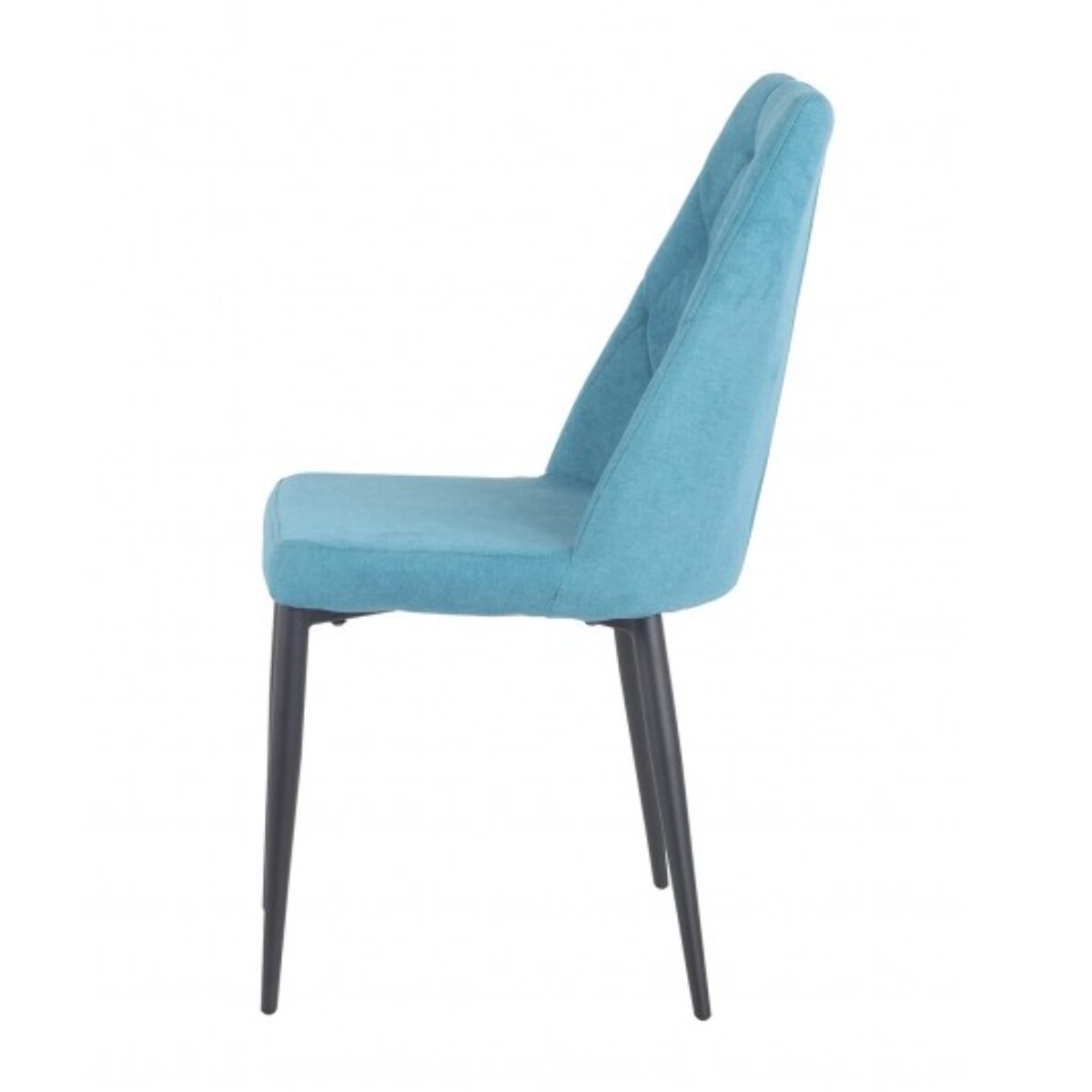 Chaise en tissu capitonné avec piètement métal noir - TOMEN