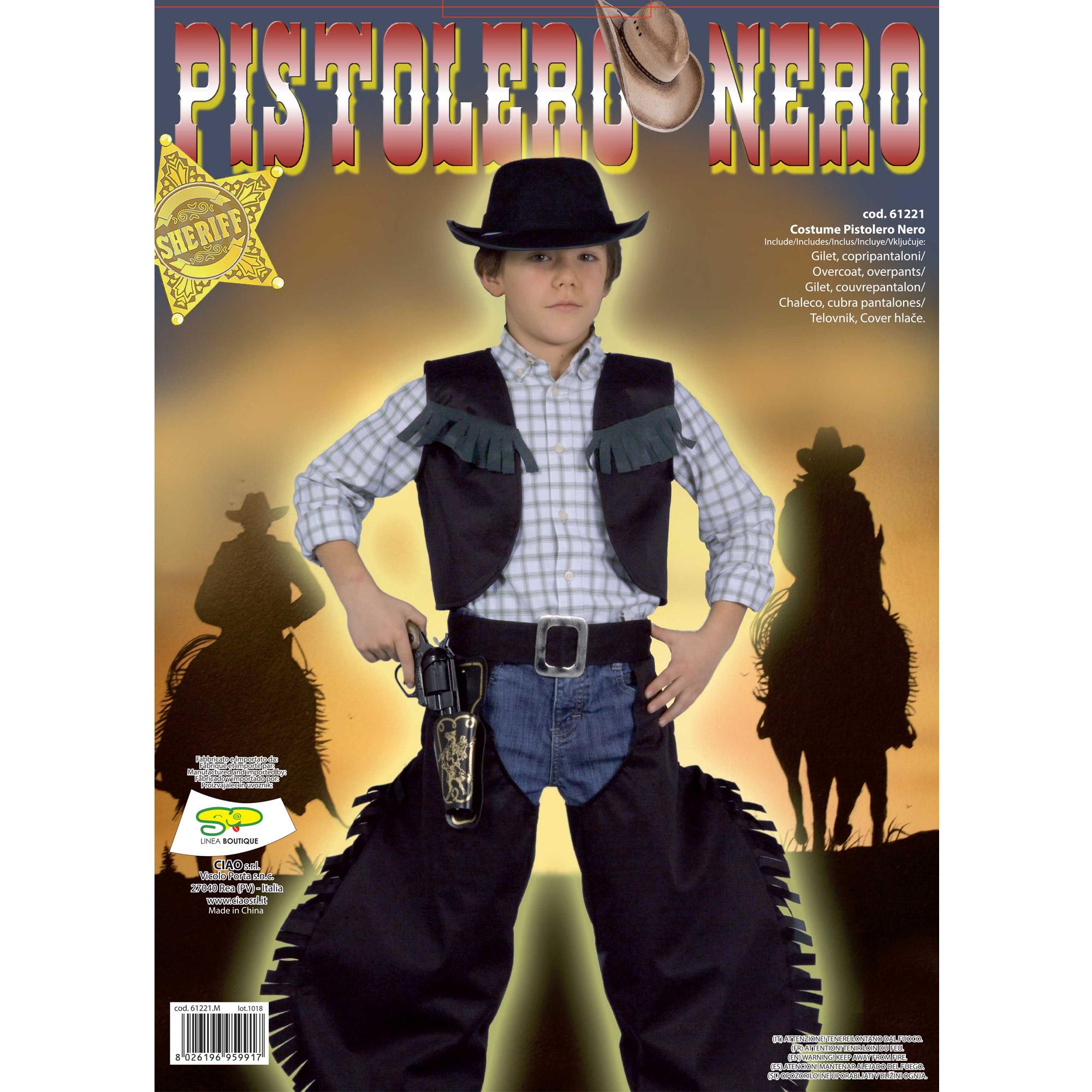 Travestimento Costume Carnevale Pistolero Western Bambino