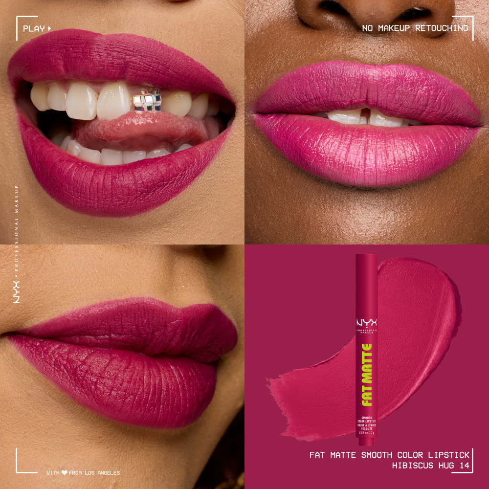 NYX Professional Makeup Fat Matte Rouge à Lèvres Mat Crémeux Hibiscus Hug