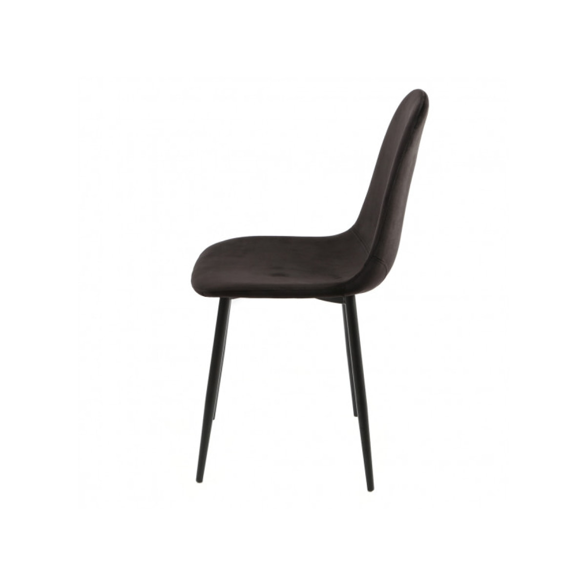 Chaise en tissu velours avec piètement en métal noir - NINA