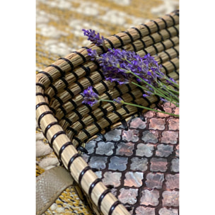 Grand plateau en jonc de mer et nacre KOS