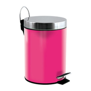 Poubelle à pédale Inox 3L Rose Fuschia MSV