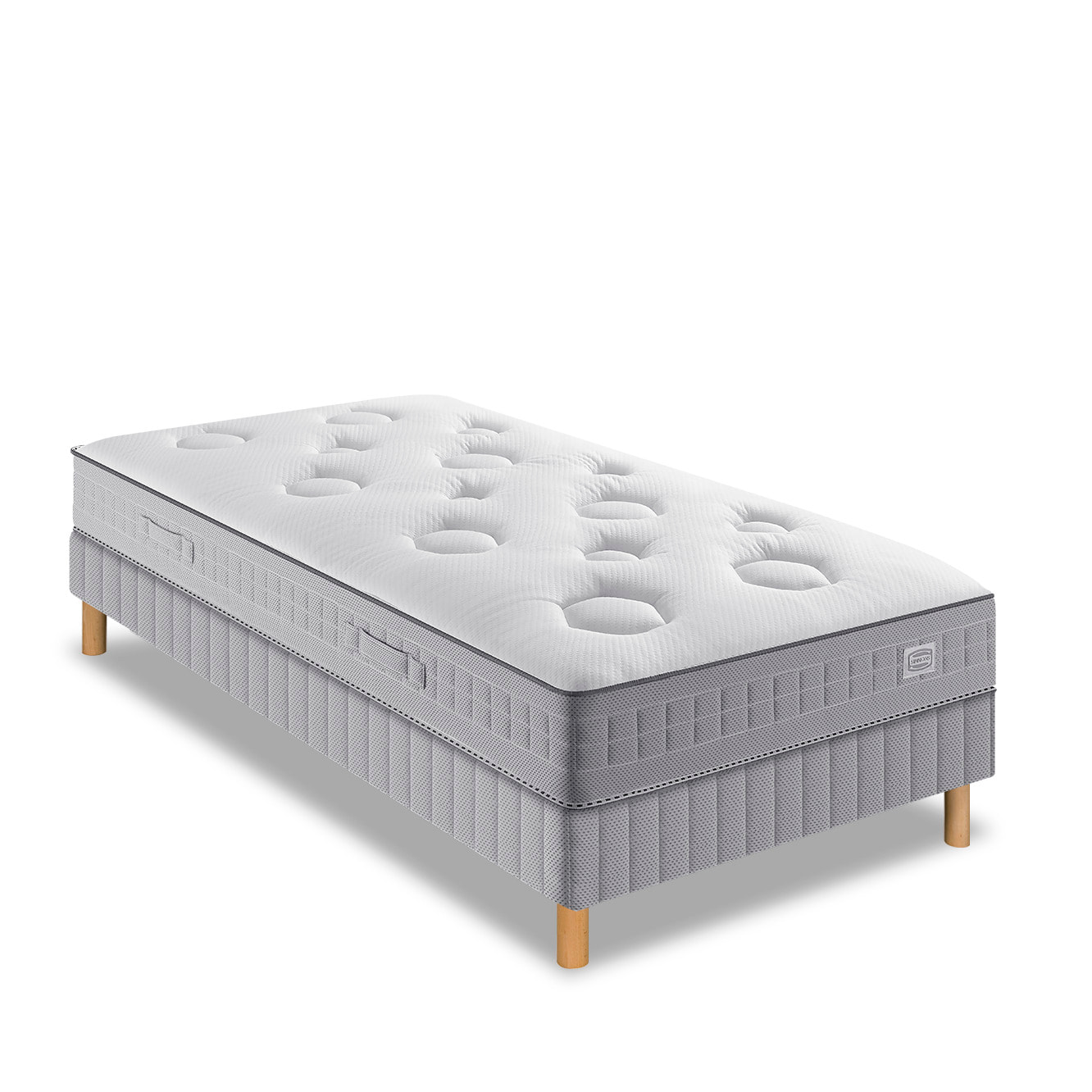 Ensemble FLEXION matelas H26 ressort ensachés, mi-ferme, sommier