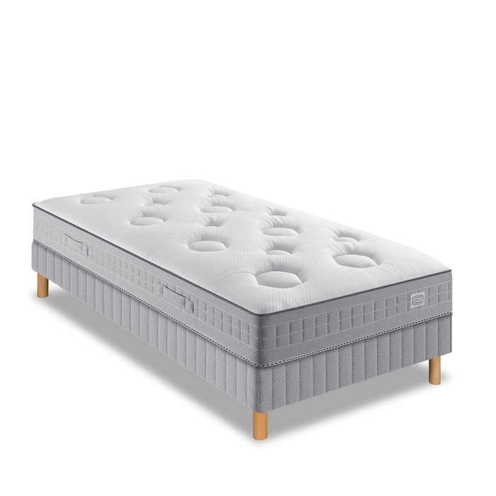 Ensemble FLEXION matelas H26 ressort ensachés, mi-ferme, sommier