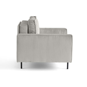 Charlie - fauteuil - pieds hauts - en velours côtelé - Gris clair